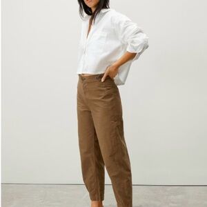 Everlane Brown Organic Cotton Barrel Fatigue Pants